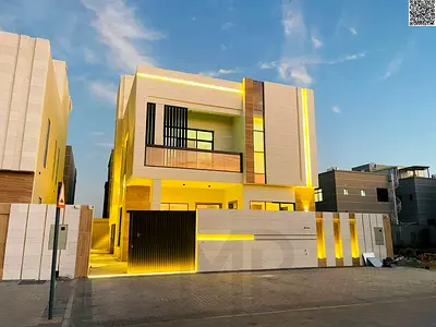 Villa for sale, including registration and ownership fees, on the main street, ready to move in, in one of Ajman's most prestigious areas. Freehold ow