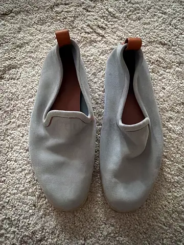 Loro piana Pair of light blue suede slip-on shoes - gently used