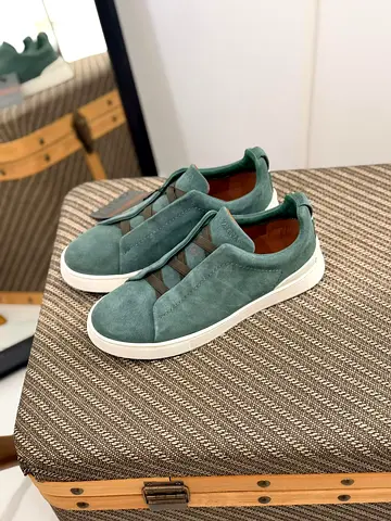 Triple Stitch™ Green Suede Low Top Sneakers