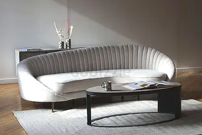 Curved backrest thick seat sofa
