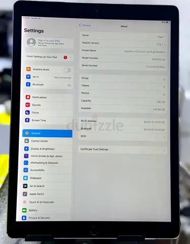 APPLE IPAD PRO 12:9” 2ND  GENERATION 256 Gb WI-FI