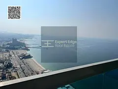 One-bedroom apartment with living room with Sea View - Corniche Towers, Ajman - Central air conditio
