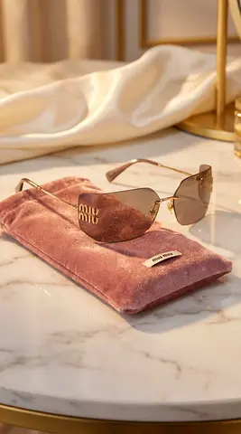 Miu Miu Designer Sunglasses – Elegant Gold Frame – Like New