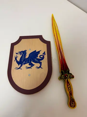 Soft playing sword and wooden shield