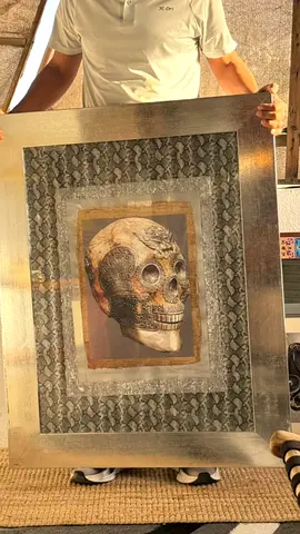Framed skull artwork — my silver decorative piece