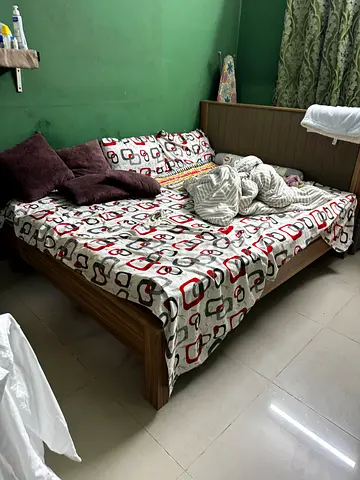 Wooden single bed without mattress and bedding - good condition