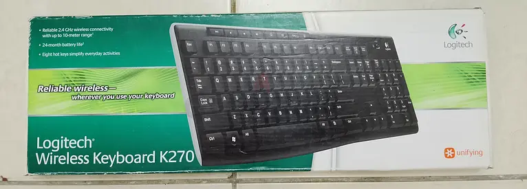 Logitech Wireless Keyboard K270 —no Wireless USB (Unifying Receiver) - Good Condition