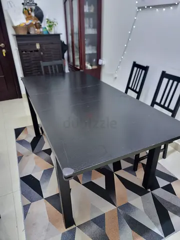 My black wooden dining table - solid  sturdy