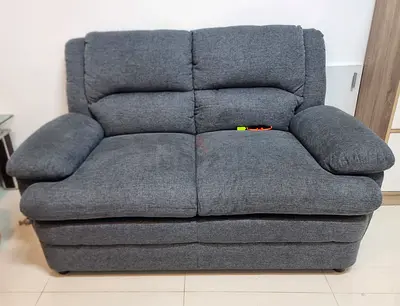 Grey 2-Seater Fabric Sofa - Comfortable, Good Condition