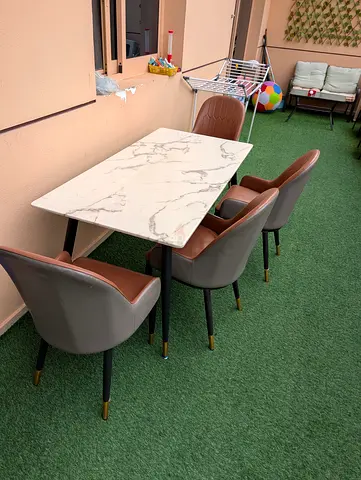 Marble Dining Table with Chairs