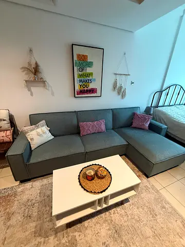 L-shaped sofa bed - well kept