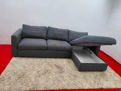Ikea vimle gray color lshape sofabed with storage space