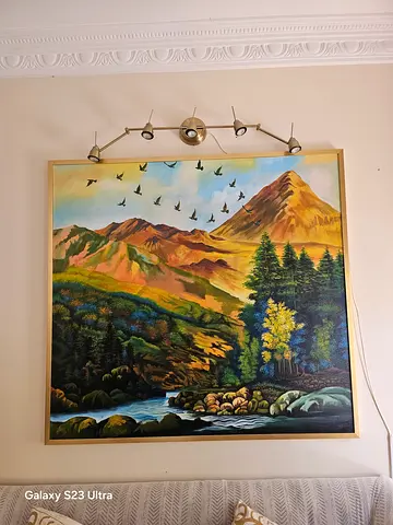 My Framed Mountain Landscape Painting - Large, Ready to Hang (Feng Shui Alligned)