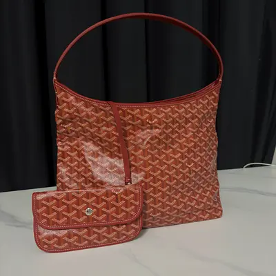Goyard Red Boheme Hobo Bag 100% Authentic