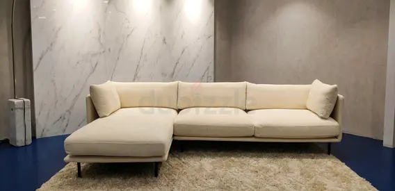 Crate and barrel luxury comfortable sofa beige color