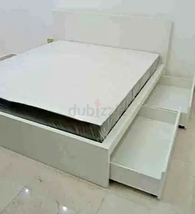 Malam double size bed 140/200cm bed with 2 storage drawers underneath and Ikea mattress is available
