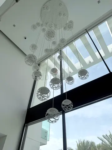 Modern white multi-globe hanging chandelier (multi-pendant)