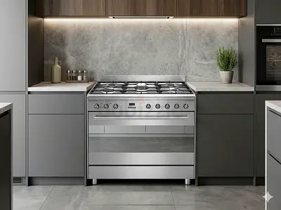 SMEG LATEST MODEL GASS/ELECTRIC  5 burner top gass oven electric dual fan stove 90x60 cooking range