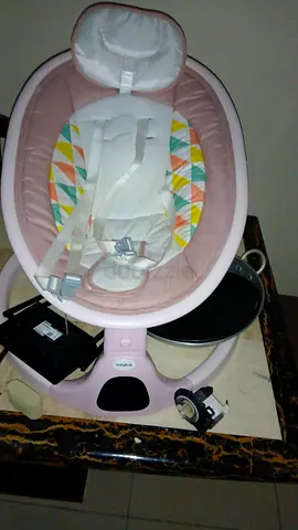 My pink baby swing/rocker - used, includes harness and motor unit
