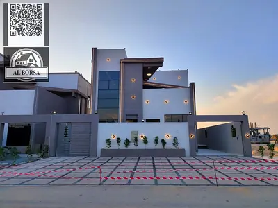 Villa for rent in Al Yasmin area. It consists of five bedrooms, a majlis (formal sitting room), a living room, and a maid's room.