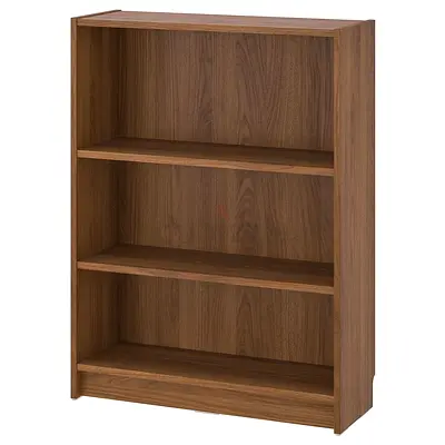 My walnut 3-shelf bookcase - open shelving, good condition