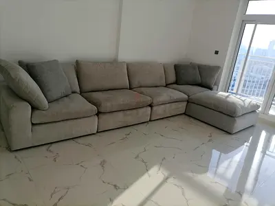 Pan home pianca feather 🪶 filled modular sofa with ottoman