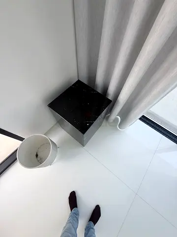 Black marble cube side table / bedside table - used 2 pices with different height