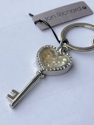 Beautiful Jon Richard Heart-Shaped  Keychain with stones