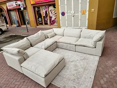 Modular 2xl feather 🪶 filled sofa with footstool