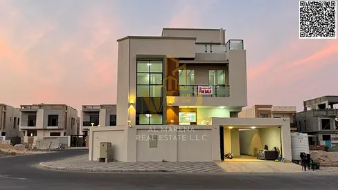 Luxury villa for sale in Al Yasmin. Elegant design featuring 6 spacious bedrooms and ultra-luxurious finishes in a strategic location in Ajman 🏡✨