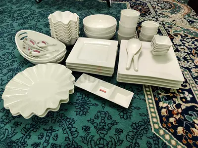 White plated and Dinner set