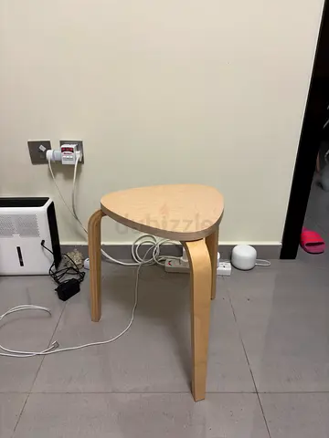 KYRRE ILEA Light wood 3-leg stool / side table, good condition