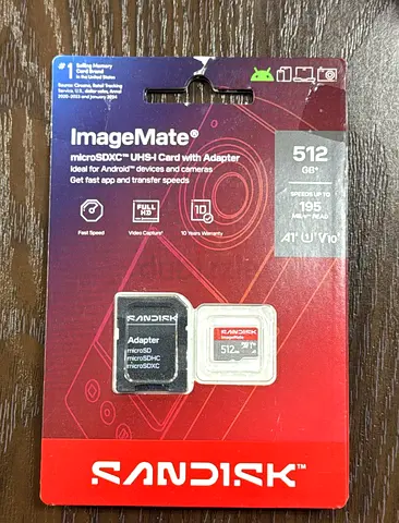 SANDISK MEMORY CARD MICRO SD IMAGEMATE WITH ADAPTER 195MB/S 512GB