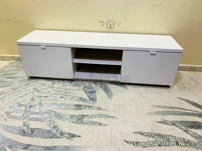 White low TV cabinet / entertainment unit - used