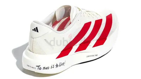 Adidas white/red lightweight running shoes (lightly used)