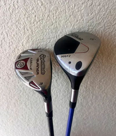 Titleist 15° fairway wood + TaylorMade Burner rescue hybrid (pair of clubs)