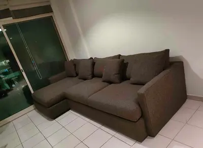Crate and barrel lounge Deep lshape sofa