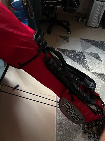 My PING red stand golf bag - lightweight, left hand little damaged but still in good condition