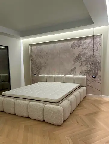 Brand New modern bouclé upholstered Bed
