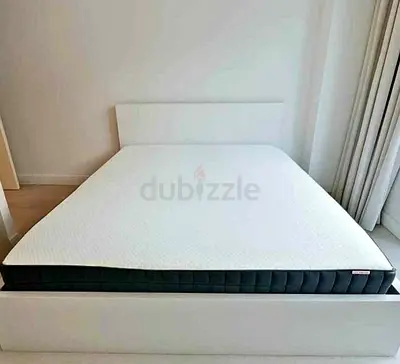 Ikea malam bed with ikea mattress king size 180 x200cm