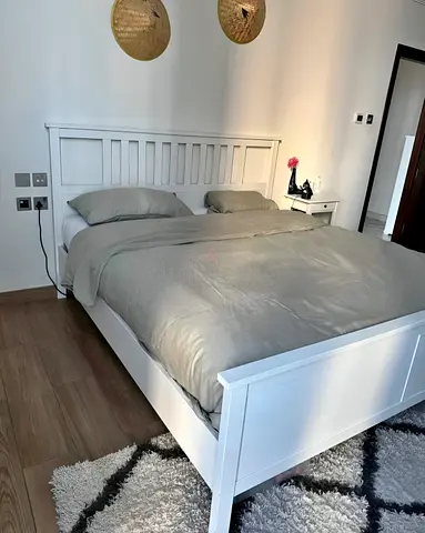 IKEA hemness Queen size bed frame with ikeamattress.
- good condition