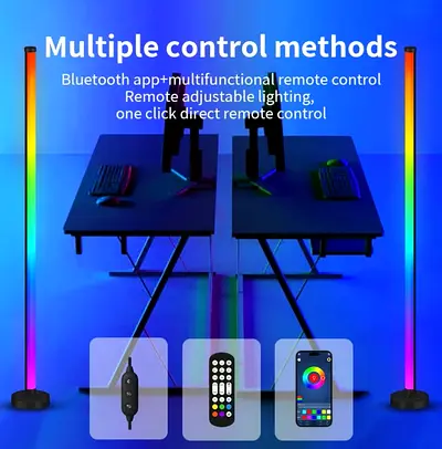 Smart RGB LED Floor Lamp (App + Remote) — Used, Working