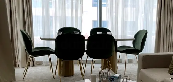 Elegant Dining Set with Modern Chairs