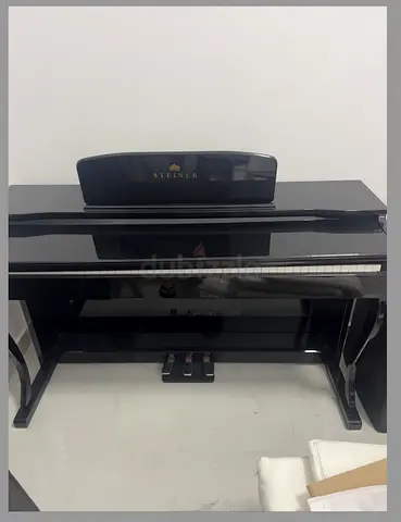 Steiner black polished upright piano - good condition