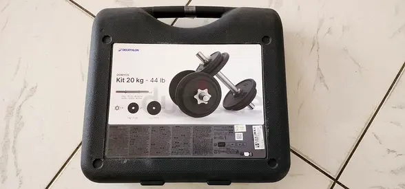 Weight Training 20 kg Cast Iron Dumbbells Set with Carry Case