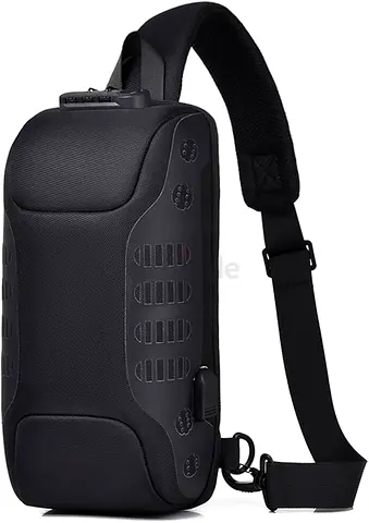 Messenger Bags Shoulder Bag for Men Waterproof USB Crossbody Bag Anti-Theft Short Travel Messenger S