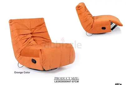 Orange adjustable recliner lounge chair -