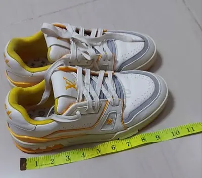 Preloved Louis Vuitton maxi trainer sneakers in yelloe/white colorway