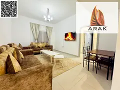 Brand new furnished one bedroom apartment for monthly rent in Ajman Corniche with two bathrooms balc