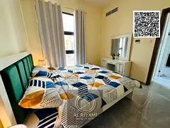 Furnished one-bedroom apartment for rent in Ajman Corniche, tourist location, all bills included
